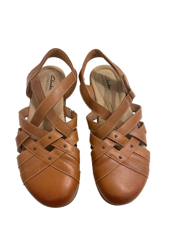 Clarks Shoes - Clarks Collection Elizabelle Sea Women's Tan Leather Strappy Slingback Sandals